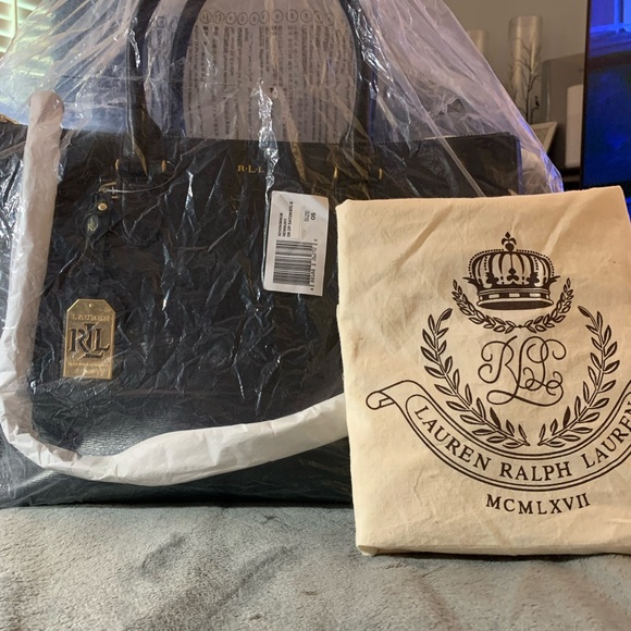 “RARE” Ralph Lauren Black Newbury Double Zip Tote, NWOT - Picture 11 of 13